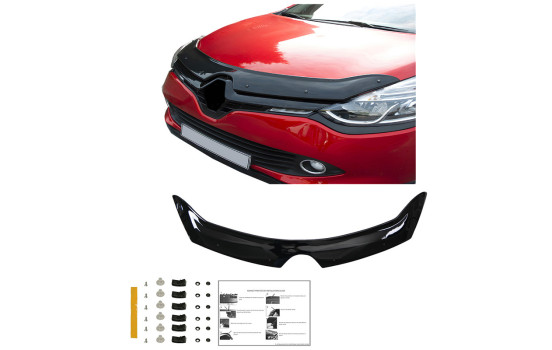 Protector de capó unidireccional (antigravilla) compatible con Renault Clio D 2012-2019 - Negro brillante, Imagen 2