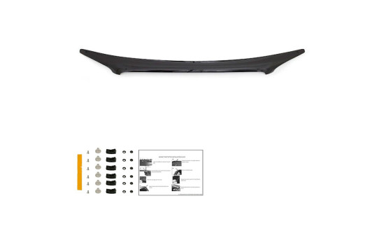 Protector de capó unidireccional (antigravilla) para Fiat Doblo 1.ª generación (renovado, 2006-2010) - Negro brillant, Imagen 2