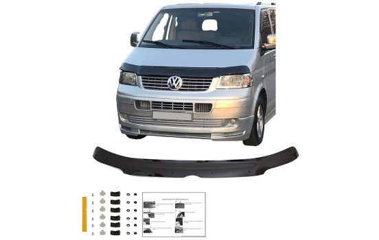 Protector de capó unidireccional (antigravilla) Volkswagen Transporter T5 2003-2009 - Negro brillante, Imagen 2