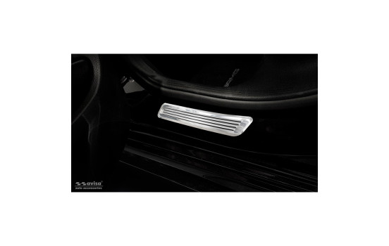 Molduras de umbral de puerta de acero inoxidable aptas para Mercedes Clase C W205 2014-2019 y FL 2019 - 2 piezas