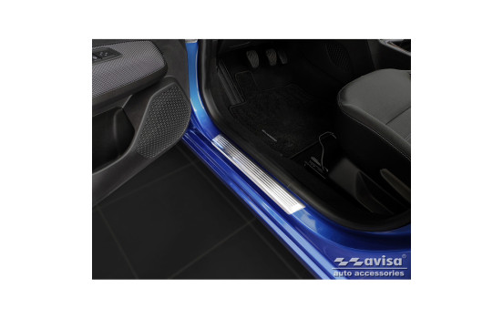 Molduras de umbral de puerta de acero inoxidable compatibles con Dacia Sandero III 2020 (incl. Stepway 'Lines') 