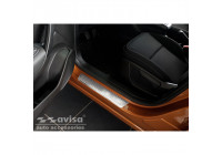 Molduras de umbral de puerta de acero inoxidable compatibles con Renault Captur II 2020- 'Lines' - 4 piezas
