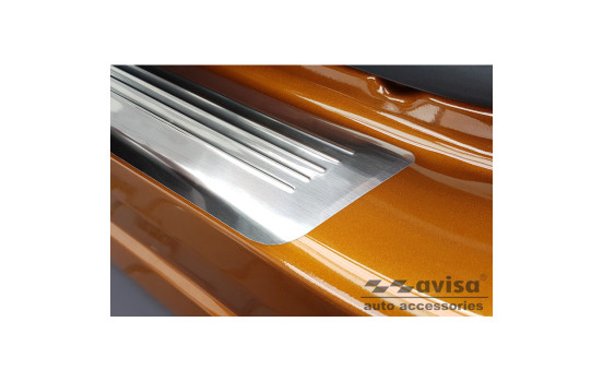 Molduras de umbral de puerta de acero inoxidable compatibles con Renault Captur II 2020- 'Lines' - 4 piezas, Imagen 4