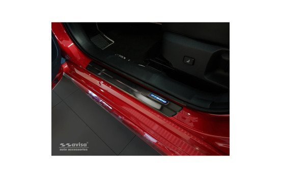 Molduras de umbral de puerta de acero inoxidable negras Toyota Corolla XII Sedán/Hatchback/Touring Sports 5 puertas 