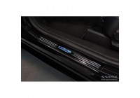 Molduras de umbral de puerta de acero inoxidable negro aptas para Ford Kuga III 2019- 'Híbrido' - 4 piezas