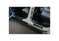 Molduras de umbral de puerta de acero inoxidable negro aptas para Ford Tourneo Courier II 2023- 'Lines' - 4 piez