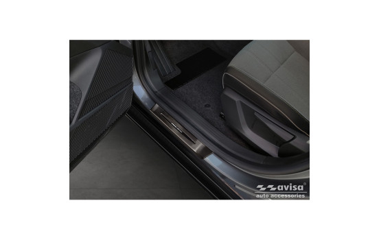 Molduras de umbral de puerta de acero inoxidable negro aptas para Renault Megane E-Tech 2022- - 'Edición especial&#