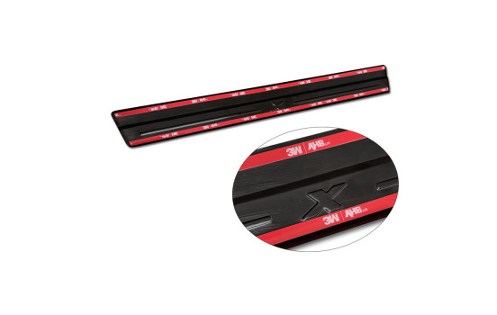 Molduras de umbral de puerta de acero inoxidable negro aptas para Toyota Aygo X 2022- 'Líneas X' - 4 piezas, Imagen 6