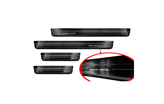 Molduras de umbral de puerta de acero inoxidable negro Mazda CX-30 2019-Â - Acero cepillado 'Edición especial', Imagen 3