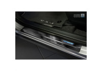 Molduras de umbral de puerta de acero inoxidable negro para Toyota C-HR 2016 y RAV4 IV FL 2016-2018 - 'Híbrido'