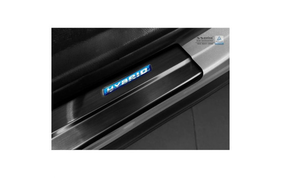 Molduras de umbral de puerta de acero inoxidable negro para Toyota C-HR 2016 y RAV4 IV FL 2016-2018 - 'Híbrido', Imagen 3