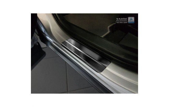 Molduras de umbral de puerta de acero inoxidable negro para Toyota C-HR 2016 y RAV4 IV FL 2016-2018 - 'Híbrido', Imagen 4