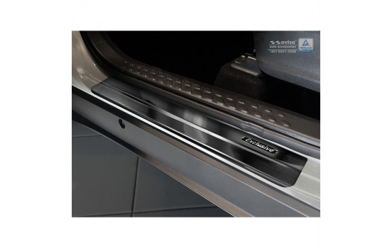 Molduras de umbral de puerta de acero inoxidable negro Toyota C-HR 2016- - 'Exclusivo' - 4 piezas