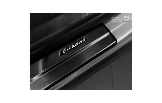 Molduras de umbral de puerta de acero inoxidable negro Toyota C-HR 2016- - 'Exclusivo' - 4 piezas, Imagen 3
