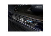 Molduras de umbral de puerta de acero inoxidable negro Toyota RAV4 (5.ª generación) 2018- - 'Híbrido' - 4 pie