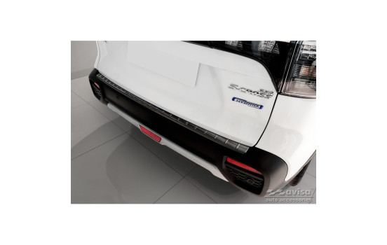 Protector de parachoques trasero de acero inoxidable negro apto para Suzuki S-Cross II 2022 - 'Ribs'