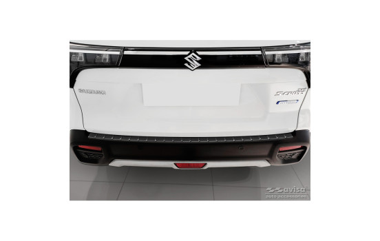 Protector de parachoques trasero de acero inoxidable negro apto para Suzuki S-Cross II 2022 - 'Ribs', Imagen 2