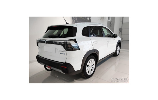 Protector de parachoques trasero de acero inoxidable negro apto para Suzuki S-Cross II 2022 - 'Ribs', Imagen 5