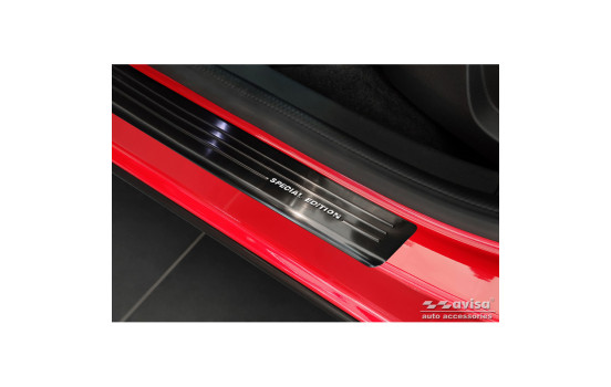 Umbrales de puerta de acero inoxidable negros compatibles con Renault Arkana 2020- - 'Edición especial' - 4 pie, Imagen 2