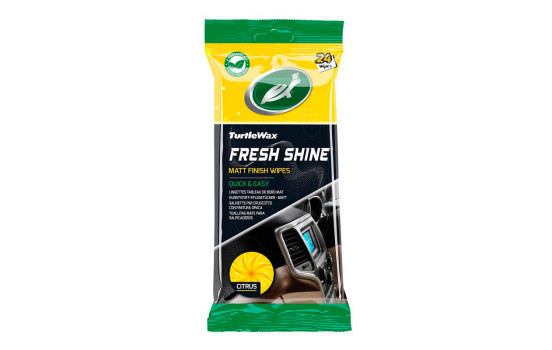Turtle Wax 54096 Toallitas limpiadoras para interiores Fresh Shine Matt 24 piezas.