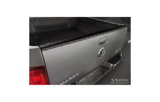 Moldura de aluminio para portón trasero de camioneta Volkswagen Amarok 2010 (negro)