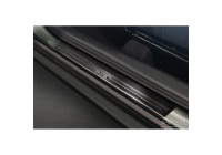 Molduras de umbral de puerta de acero inoxidable negro aptas para Toyota Aygo X 2022- 'Líneas X' - 4 piezas