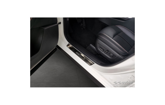 Molduras de umbral de puerta de acero inoxidable negro compatibles con Mazda CX-60 (KH_) 2022- 'Performance Special 