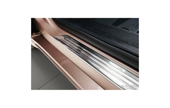 Molduras de umbral de puerta de acero inoxidable aptas para Fiat 500e Berlina 3 puertas 2020 - 2 piezas