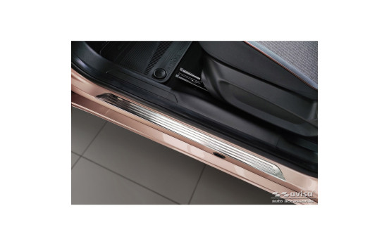 Molduras de umbral de puerta de acero inoxidable aptas para Fiat 500e Berlina 3 puertas 2020 - 2 piezas, Imagen 2