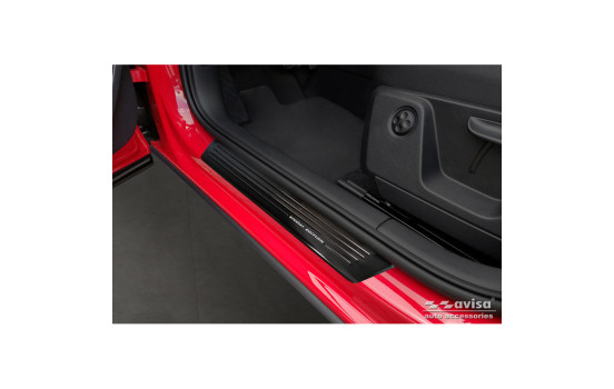 Molduras de umbral de puerta de acero inoxidable negro aptas para Audi Q2 Facelift 2020 - 'Edición especial' - 