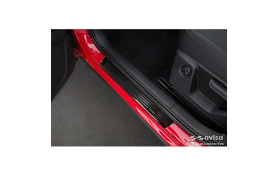 Molduras de umbral de puerta de acero inoxidable negro aptas para Audi Q2 Facelift 2020 - 'Edición especial' - , Imagen 2