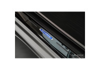 Molduras de umbral de puerta de acero inoxidable negro brillante aptas para Volkswagen Multivan T7 2021- 'Híbrido&#