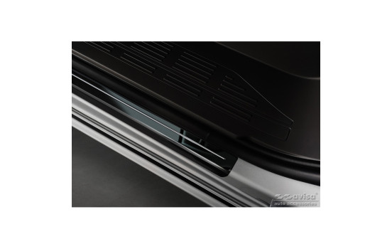 Molduras de umbral de puerta de acero inoxidable negro brillante aptas para Volkswagen Multivan T7 2021- 'Híbrido&#, Imagen 3