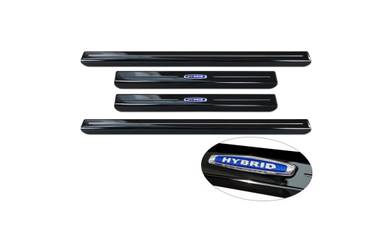 Molduras de umbral de puerta de acero inoxidable negro brillante aptas para Volkswagen Multivan T7 2021- 'Híbrido&#, Imagen 4