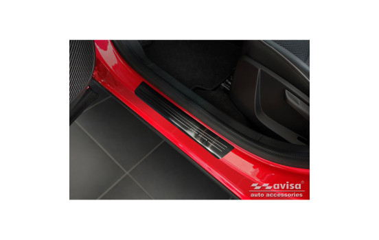 Umbrales de puerta de acero inoxidable negros compatibles con Renault Arkana 2020- - 'Edición especial' - 4 pie