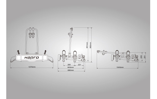 Hapro Atlas Active 2 bike carrier - 2 bikes, Image 4