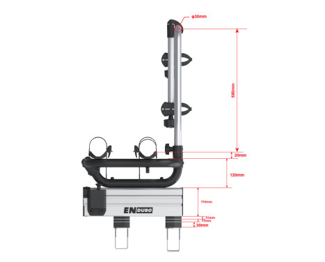 Enduro BS260 Drawbar Bicycle Carrier Caravan Black Edition - 2 bicycles, Image 8
