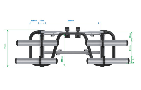 Enduro BS260 Drawbar Bicycle Carrier Caravan Black Edition - 2 bicycles, Image 9