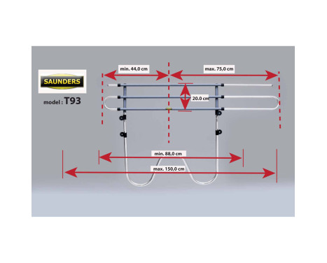 Saunders Universal Dog Rack W-Tube 17-25cm, Image 4