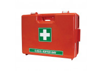 First aid kit orange with wall holder, double compartment