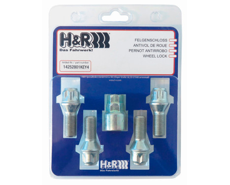 H&R Wheel lock set M12x1.50x28mm conical - 4 lock bolts incl. Adapter, Image 3