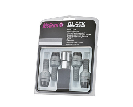 McGard Carriage Bolt Set M14x1.50 Black - Convex R14 - Length 27mm (17mm head), Image 2