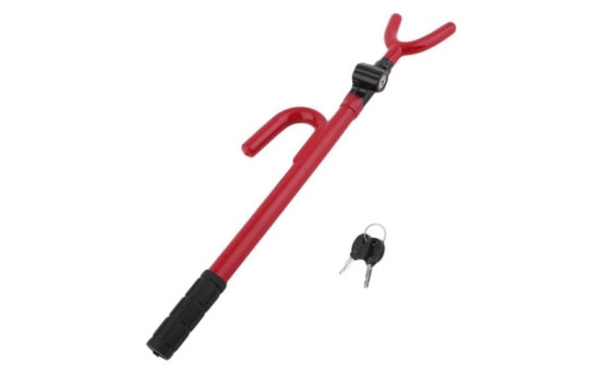 Universal anti-theft steering wheel lock - red