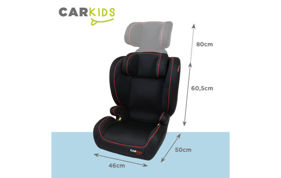 Carkids I-Size Child Seat Frankie 100-150cm Black/Red, Image 4