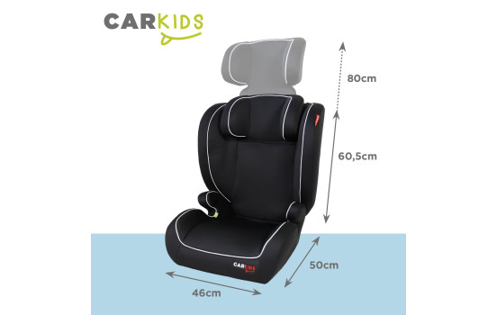 Carkids I-Size Child Seat Frankie 100-150cm Black/White, Image 2
