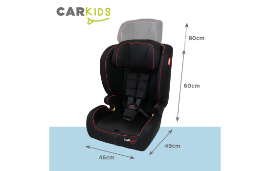 Carkids I-Size Child Seat Jessie 76-150cm Isofix Black/Red, Image 5