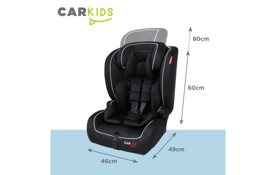 Carkids I-Size Child Seat Jessie 76-150cm Isofix Black/White, Image 2