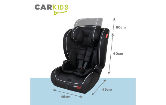 Carkids I-Size Child Seat Luca 76-150cm Black/White, Image 2