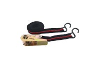 Lashing strap 5m x 24mm with ratchet and heavy hooks