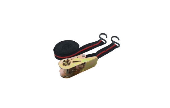 Lashing strap 5m x 24mm with ratchet and heavy hooks, Image 2